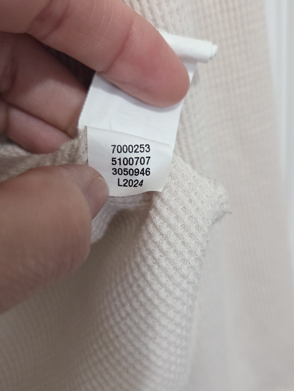 Children's Place Waffle Knit Cotton Blend Henley Long Sleeve Cream Top Size XXL - Picture 7 of 9
